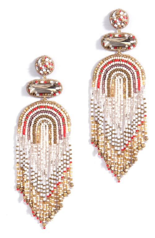 Shop Deepa Gurnani Ishani Beaded Drop Earrings In Red