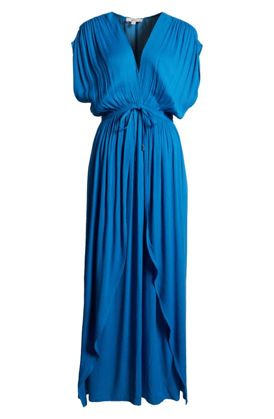 Shop Elan Wrap Maxi Cover-up Dress In Blue Bright