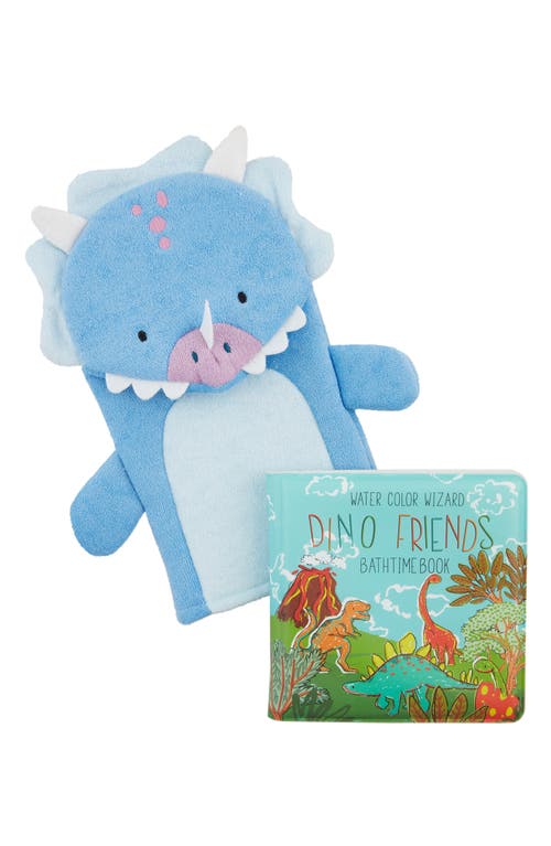Mud Pie Kids'  Dino Bath Book Set In Blue