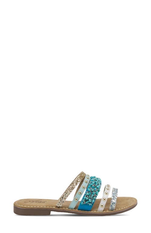 Shop Azura By Spring Step Mineral Slide Sandal In Turquoise Multi