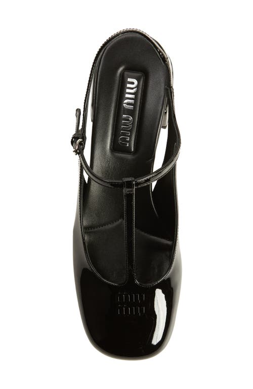 Shop Miu Miu T-strap Slingback Pump In Nero