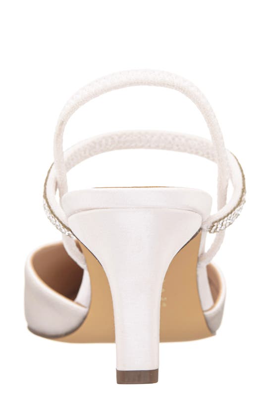 Nina Billie Slingback Pointed Toe Pump In Ivory Crystal Satin