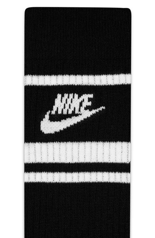 Shop Nike 3-pack Dri-fit Everyday Essentials Crew Socks In Black/white