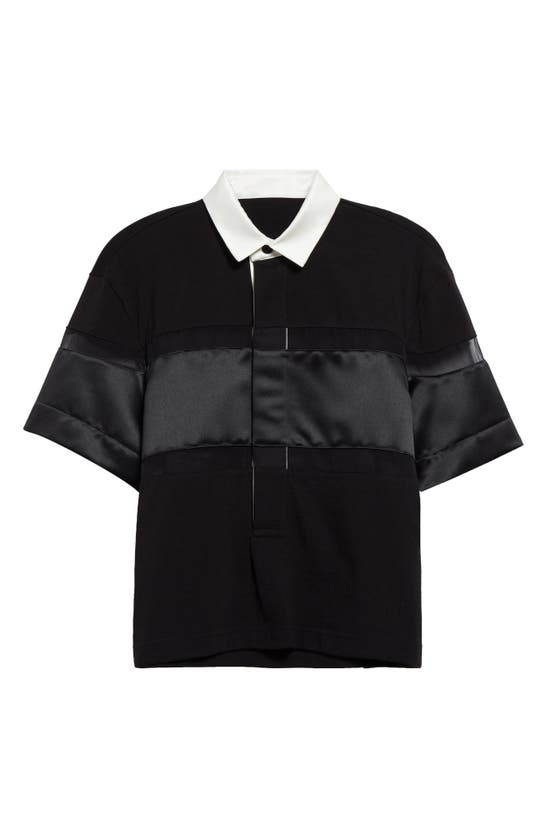 Shop Sacai Jersey Rugby Shirt In Black