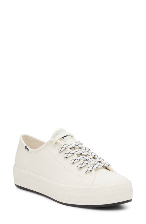 Keds® Triple Kick Platform Sneaker in Off White/Black 