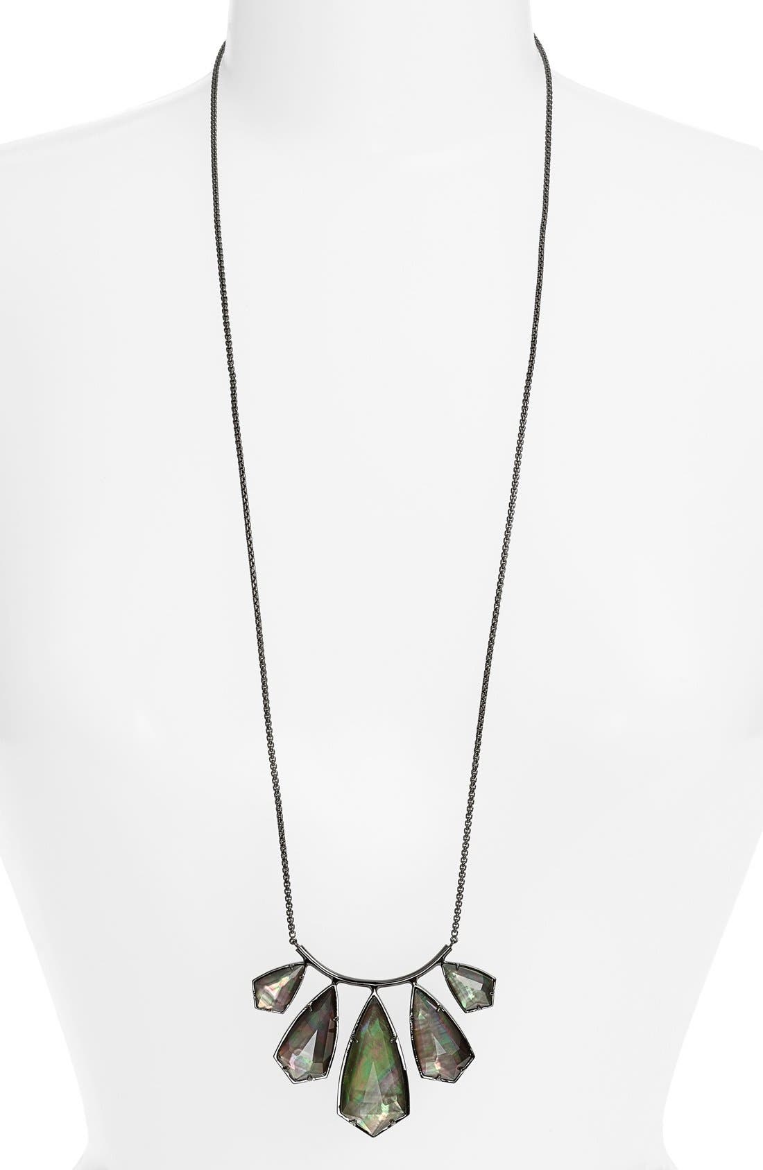 kendra scott black mother of pearl necklace