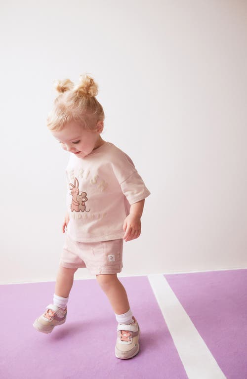 Shop Next Kids' Bunny Top & Shorts Set In Dusty Rose