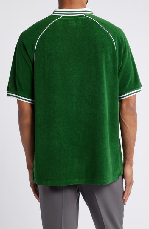 Shop Bogey Boys The Icons Terry Cloth Polo In Eden Green