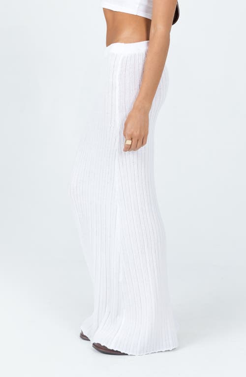 Princess Polly Belle Semisheer Knit Maxi Skirt In White