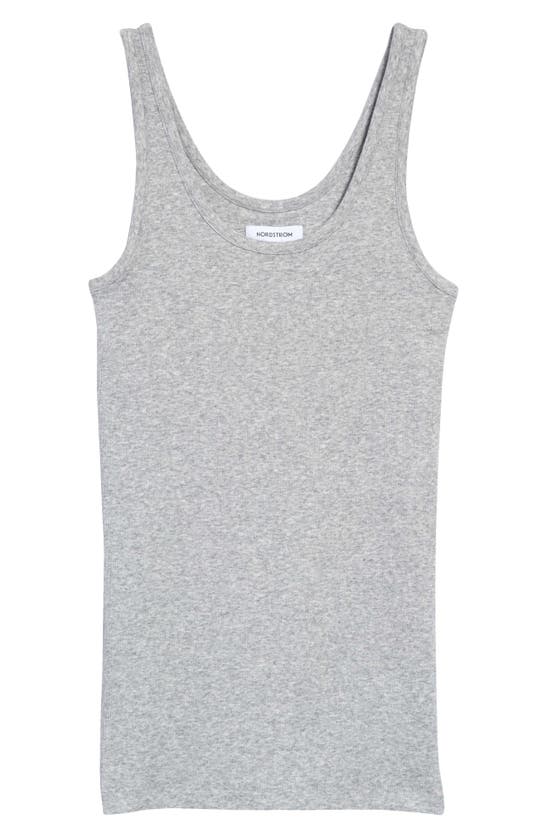 Nordstrom Everyday Rib Tank In Grey Heather