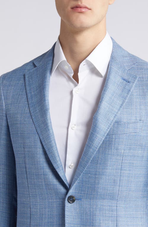 Shop Canali Kei Trim Fit Mélange Wool & Silk Blend Sport Coat In Light Blue