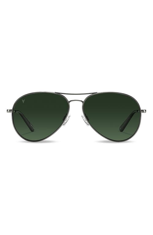 58mm Polarized Aviator Sunglasses in Gunmetal/Black