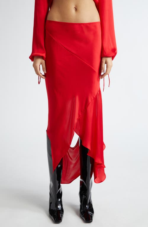 Acne Studios Tido Silk Charmeuse Asymmetric Skirt Bright Red at Nordstrom, Us