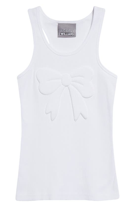 Shop Ashley Williams 3d Bow Cotton Rib Tank In White