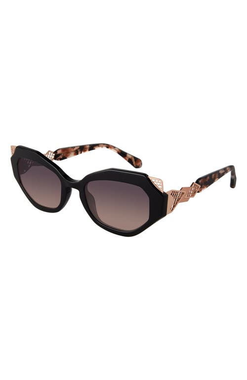 Perception 54mm Cat Eye Sunglasses in Black/Rose Marble