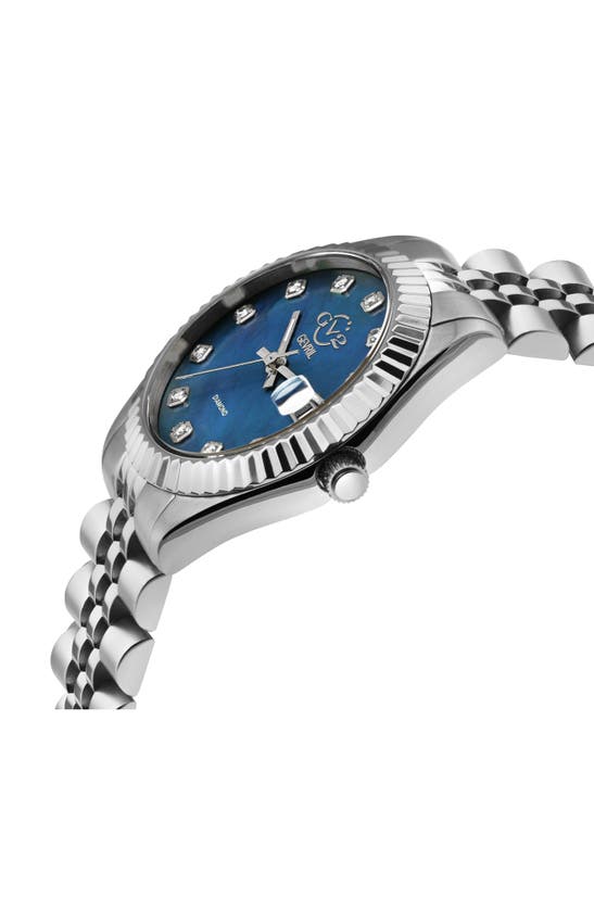 Gv2 Naples Swiss Diamond Watch, 34mm In Silver