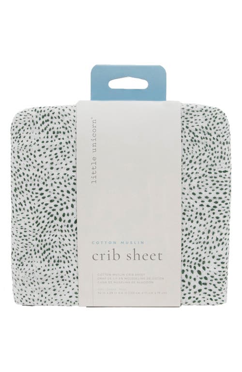 little unicorn Cotton Muslin Crib Sheet in Green Seed at Nordstrom