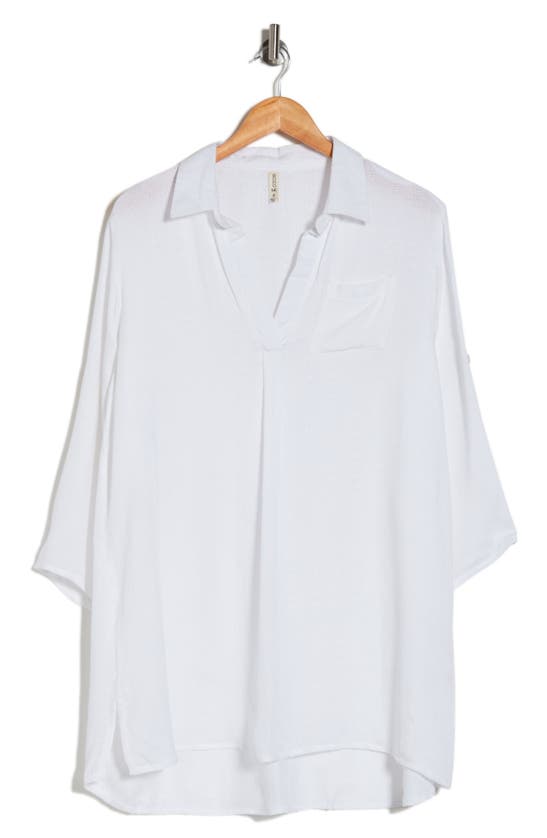 Shop Boho Me Oversize Cover-up Shirt In White