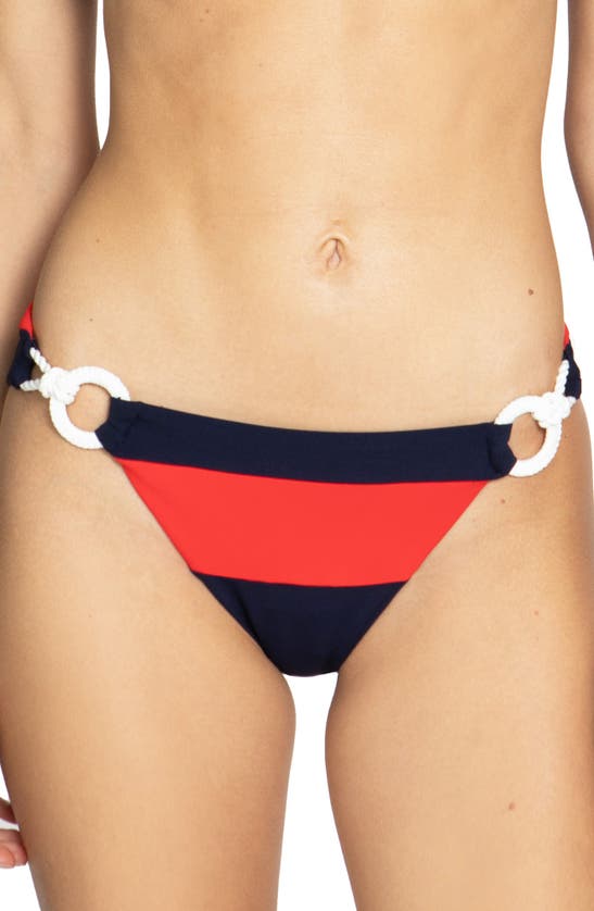 Shop Robin Piccone Babe Bikini Bottoms In Navy Combo
