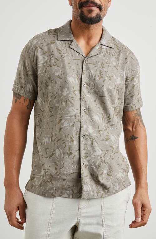 Rails Dresden Regular Fit Short Sleeve Linen Blend Button-Up Shirt in Brush Floral Tinder at Nordstrom, Size Small