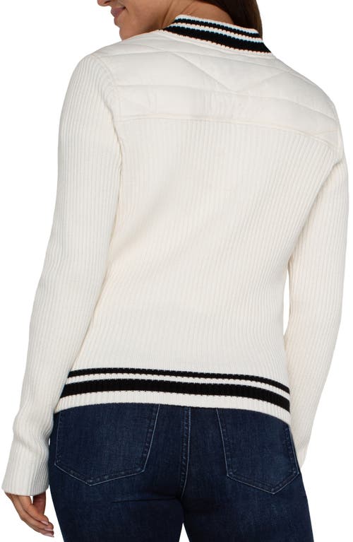 Liverpool Quilted Front Jacket In Porcelain