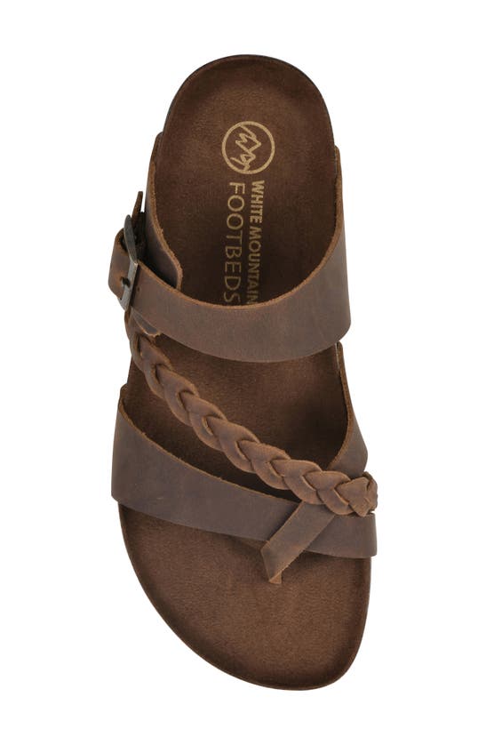 Shop White Mountain Footwear Hazy Leather Footbed Sandal In Whiskey/ Leather