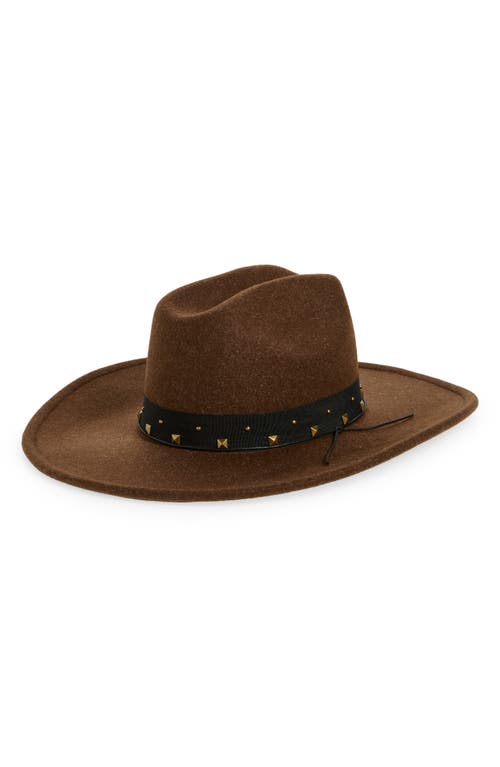 Treasure & Bond Studded Trim Cowboy Hat in Brown Combo