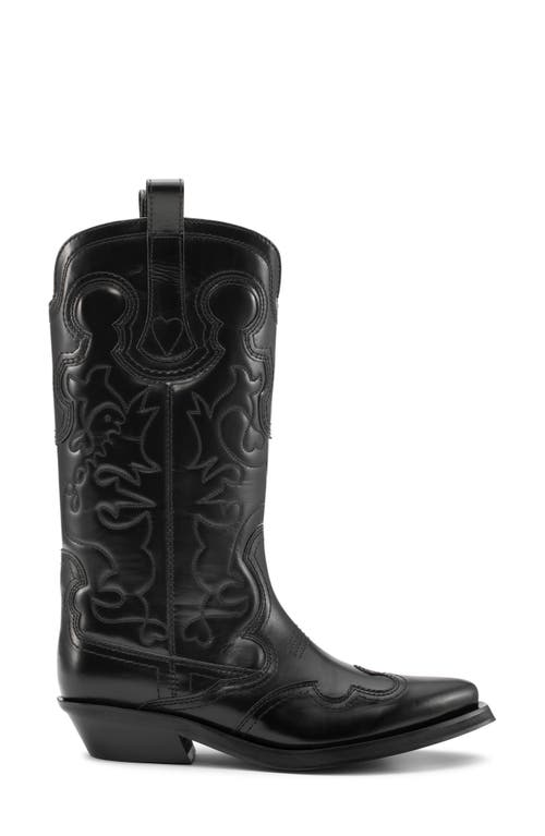 Shop Ganni Western Boot In Black/black