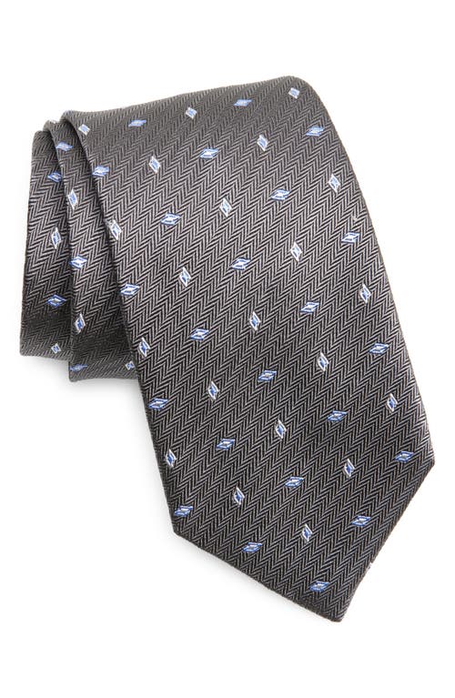 David Donahue Neat Silk Blend Tie In Gray