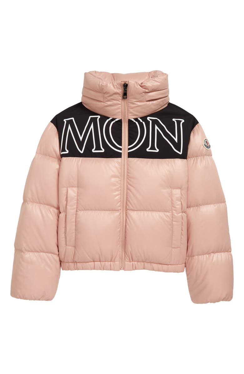 Moncler Kids' Gers Logo Quilted Down Jacket, Main, color, Pink