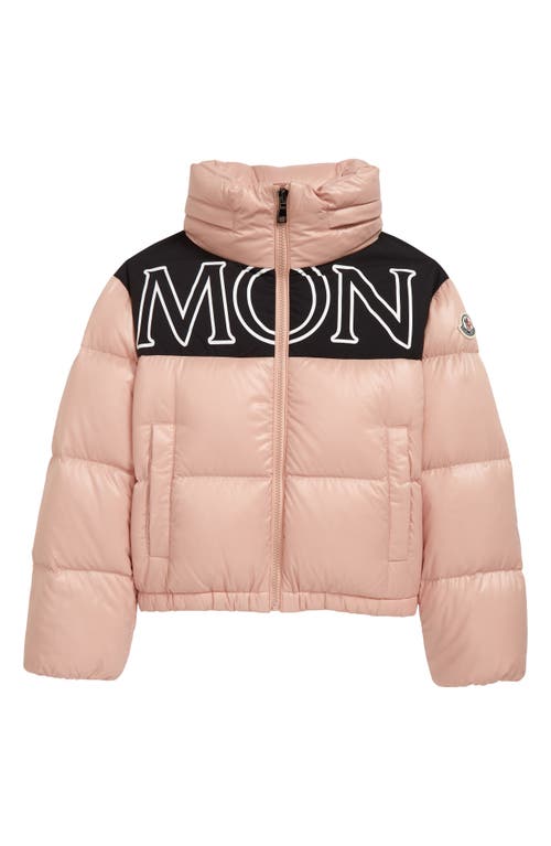 Moncler Kids' Gers Logo Quilted Down Jacket in Pink