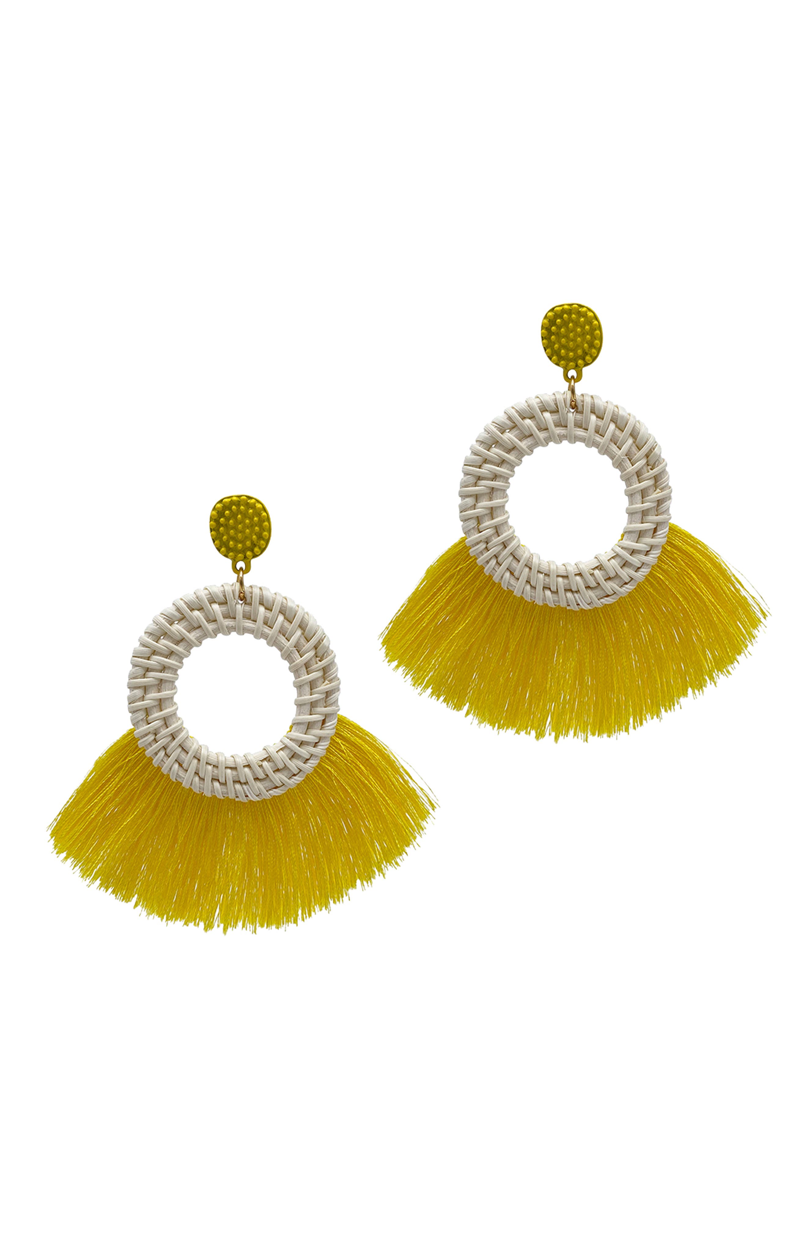 woven basket earrings