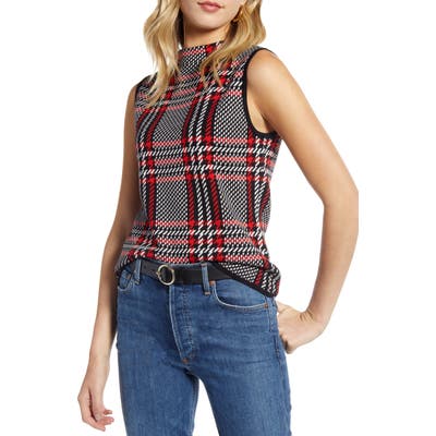 1901 Plaid Sleeveless Sweater, Black