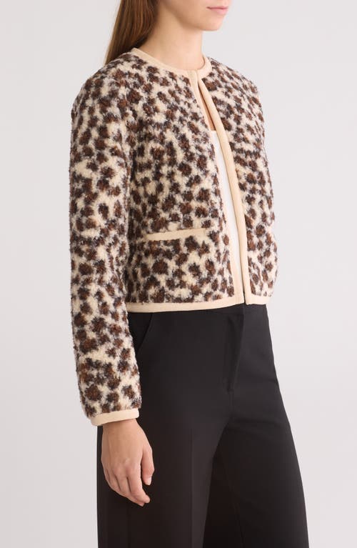 Shop Endless Rose Leopard Faux Shearling Jacket In Ivory Multi