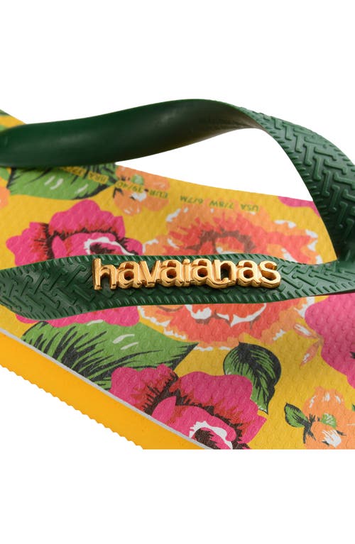 Havaianas X Farm Rio Flip Flop In Yellow Pop