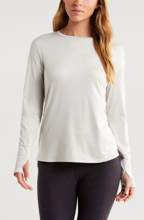 Zella Liana Restore Soft Lite Long Sleeve T-shirt In Grey Moonbeam