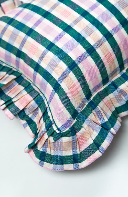 ARCHIVE NEW YORK ARCHIVE NEW YORK LOLA PLAID RUFFLE HANDWOVEN COTTON THROW PILLOW 