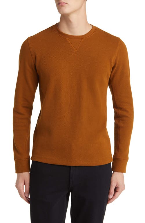 Thermal Crewneck Organic Cotton Pullover in Billys Brown