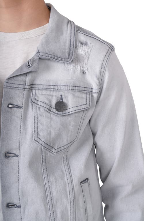 X-ray Xray Kids' Distressed Denim Jacket In Grey