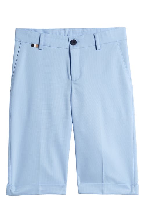 BOSS Kidswear Kids' Solid Cuff Shorts Pale Blue at Nordstrom, Y