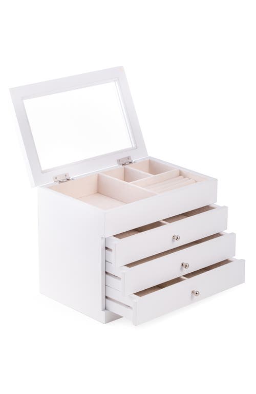 Bey-berk Wood Multilevel Jewelry Box In White