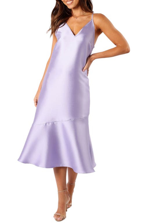 Novan Satin Cocktail Dress in Lavender
