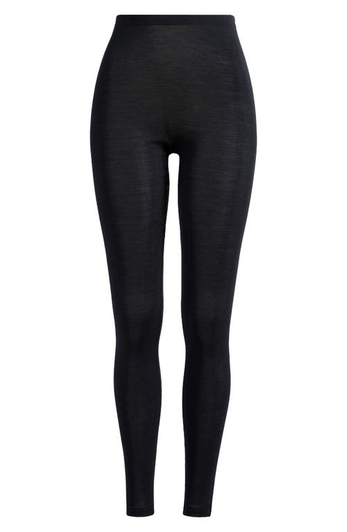 Hanro Womens Woolen Mid-rise Wool-silk Blend Leggings Black In Black