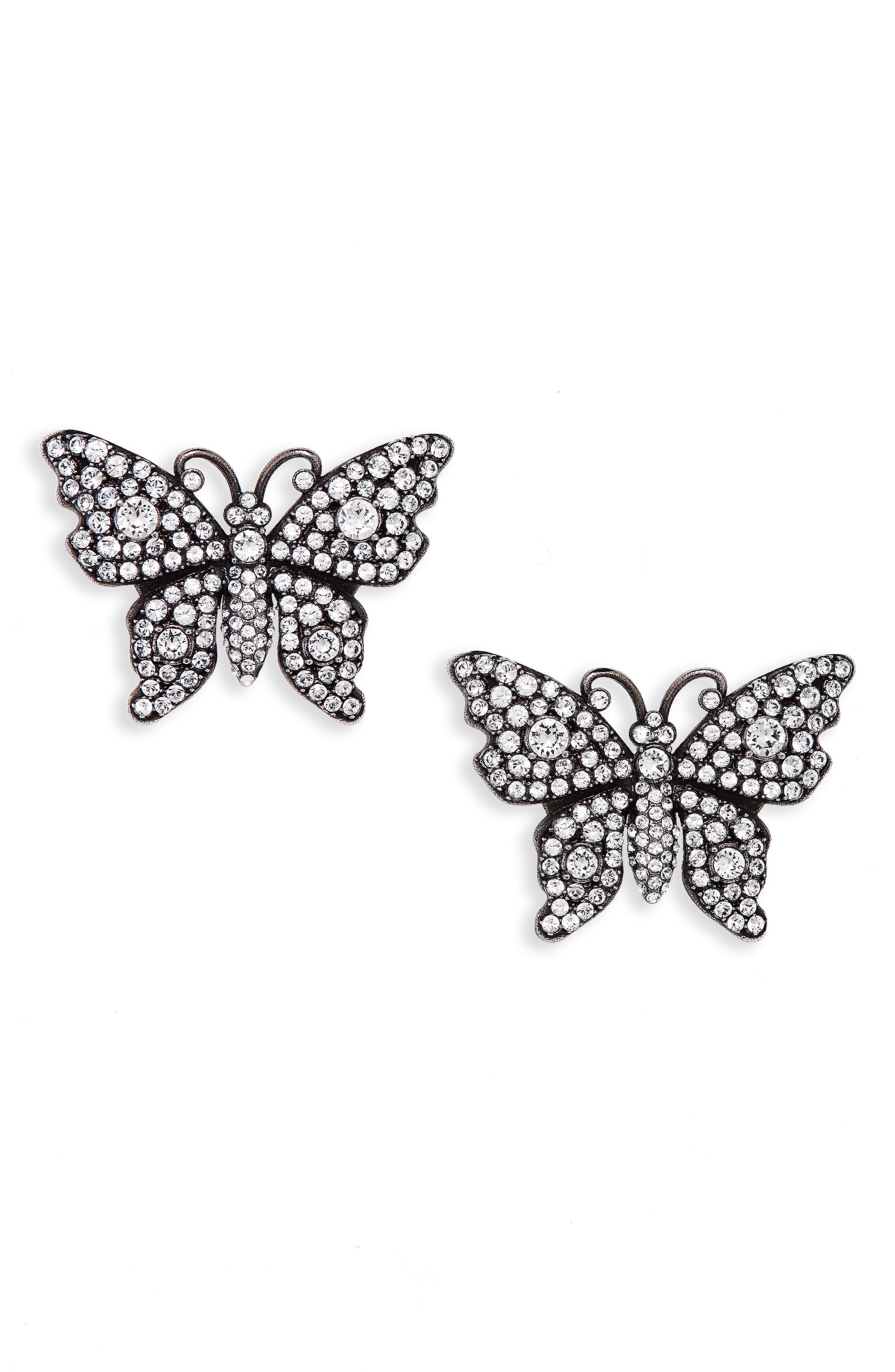 gucci butterfly stud earrings
