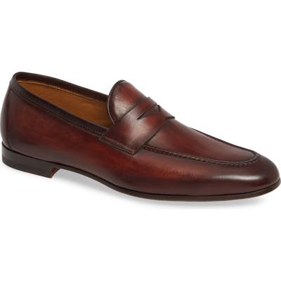 Magnanni Tacio Apron Toe Penny Loafer, Brown
