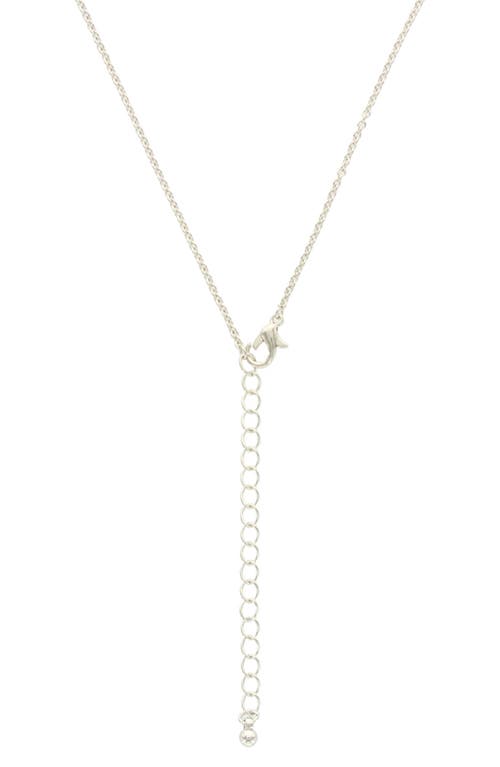 Shop Olivia Welles Madia Oval Necklace In Silver/clear