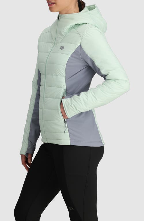 Outdoor Research Shadow Water Resistant Insulated Hooded Jacket In Fresh Mint/slate