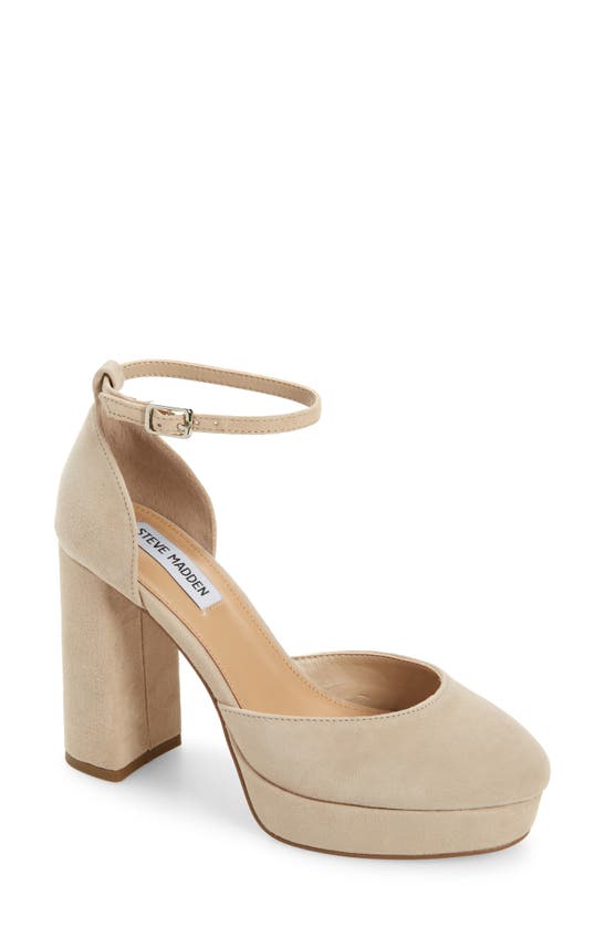 Shop Steve Madden Truthe Platfrom Pump In Taupe Suede