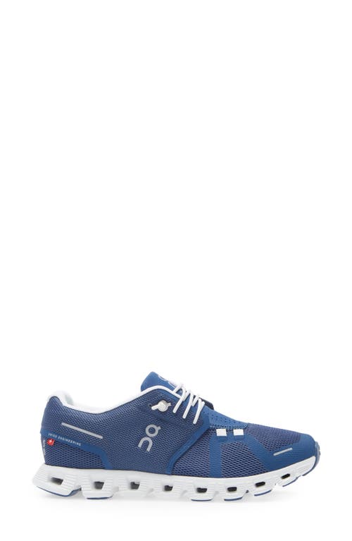 On Cloud 5 Mesh Sneakers In Denim/white
