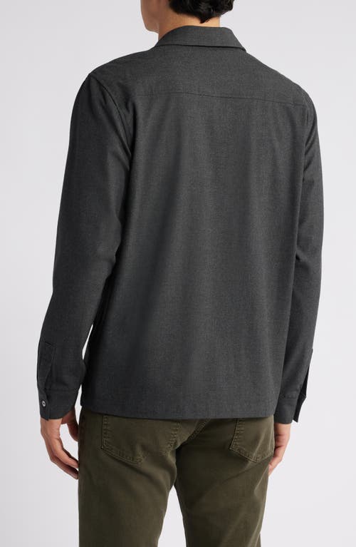 Frame Classic Stretch Flannel Button-up Shirt In Grey Melange